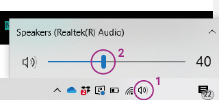 Image showing deskrop audio icon and sound bar